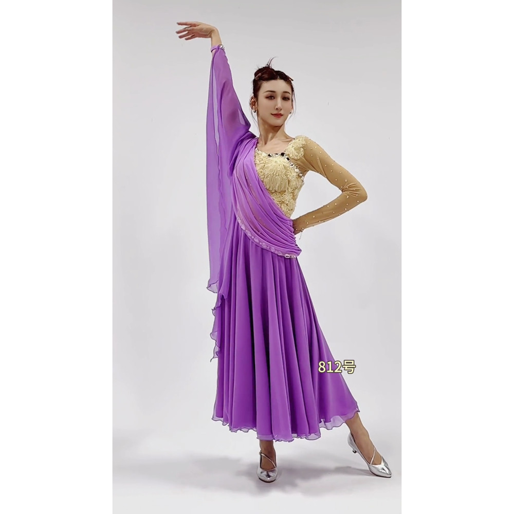 懒猫onue高端定制【MM812】摩登舞赛服 专业国标舞比赛演出连衣裙