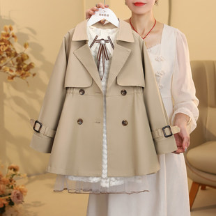 女童风衣外套2026春季新款中大童中长款春装小女孩洋气英伦风上衣