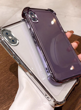 四角气囊防摔适用苹果xsmax手机壳iphonexsmax保护套A2104透明男女款ins全包软防摔tpu简约个性创意A1921电镀
