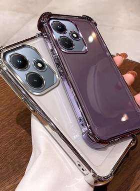 四角气囊防摔适用传音infinix hot30手机壳透明Transsion hot30外壳软全包保护套电镀网红纯色简约男女款潮流