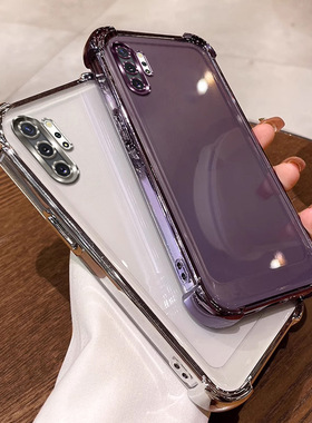 四角气囊防摔适用三星note10+手机壳.透明galaxy note10+保护套软简约ins风全包软壳tpu硅胶个性网红可爱情侣