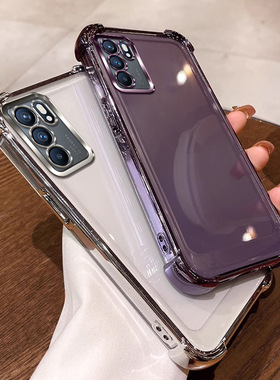 四角气囊防摔适用opporeno6手机壳reno6外壳男女PEQM00保护套5g软简约ins风全包软壳tpu硅胶个性网红可爱潮流