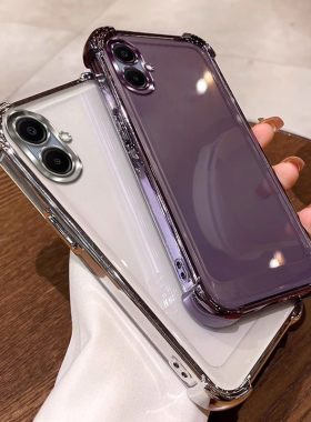 四角气囊防摔适用三星a07手机壳透明galaxy a07外壳保护套男女.软简约ins风全包软壳tpu硅胶个性网红可爱情侣