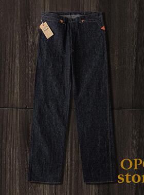 WAREHOUSE三口袋皮革固定背带扣牛仔裤 Lot1229