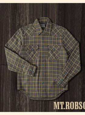 【14.9盎司】MTROBSON 重磅厚实美式复古长袖 美式西部衬衫高密度