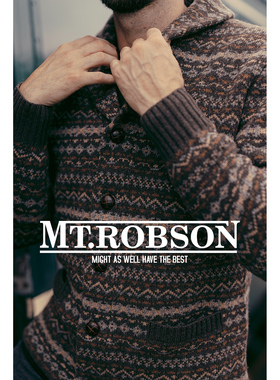 独家提花开衫】MTROBSON 青果领重磅羊毛夹克毛衣美式复古费尔岛