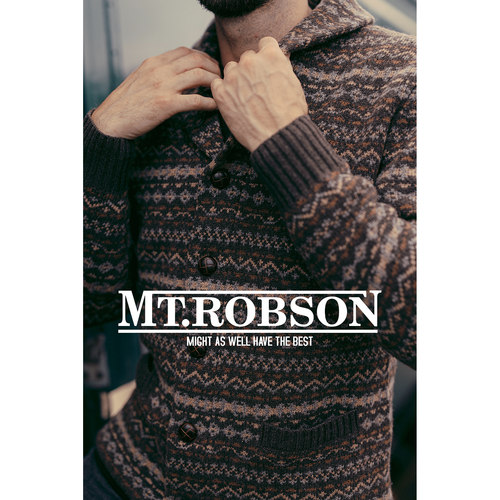 独家提花开衫】MTROBSON 青果领重磅羊毛夹克毛衣美式复古费尔岛