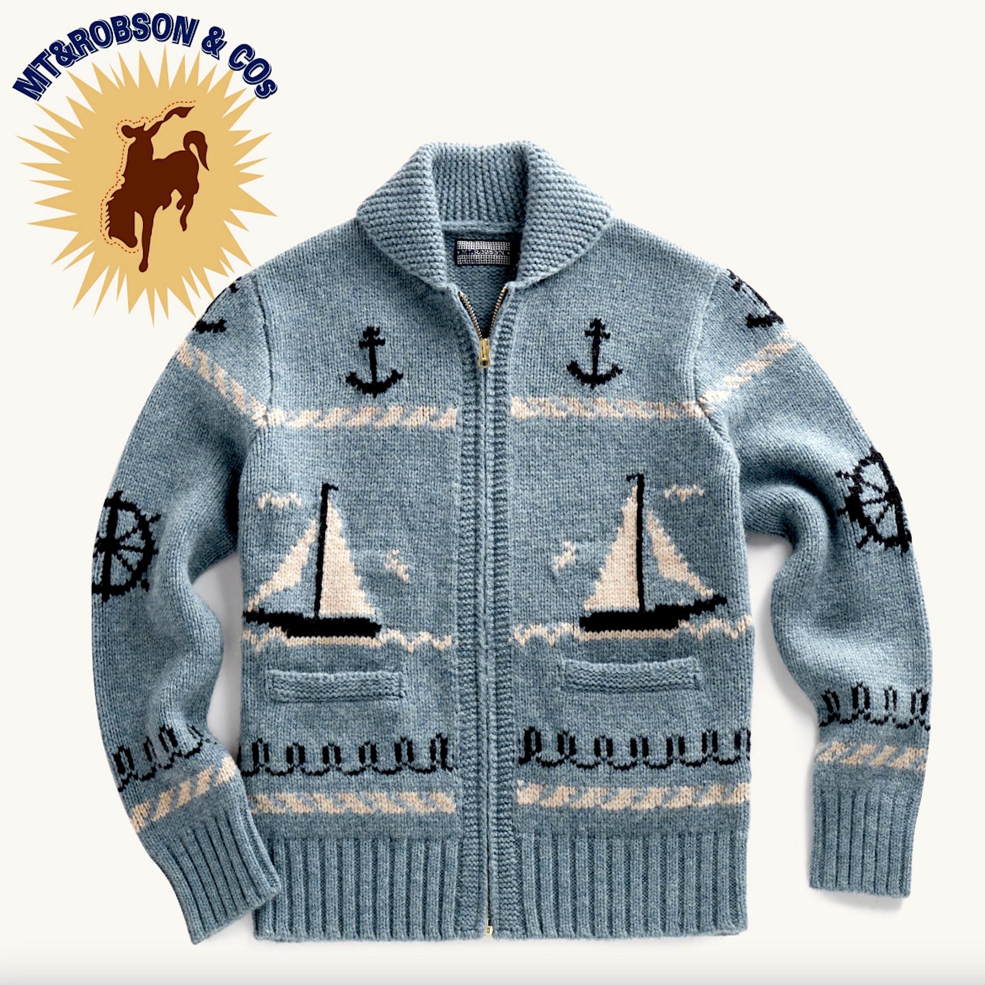 100%羊毛-限量款】MTRobson 青果领重磅羊毛开衫夹克毛衣美式复古