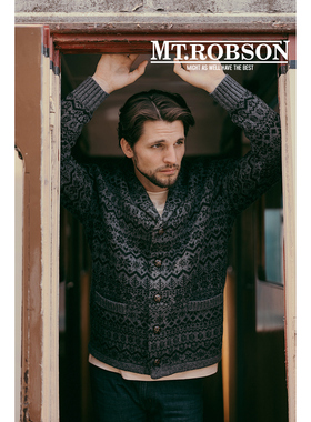 独家经典开衫】MTROBSON 青果领重磅羊毛夹克毛衣美式复古费尔岛