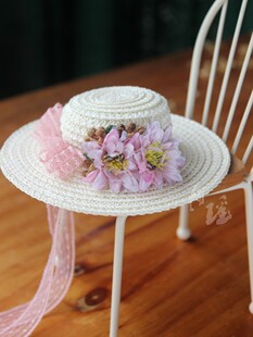 ob11八分娃用大帽檐DIY草帽帽胚BJD草帽娃衣配件12分GSC帽子玩偶