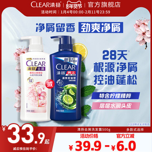 清扬洗发水控油蓬松男女士去屑洗头膏500g+100g官方旗舰店