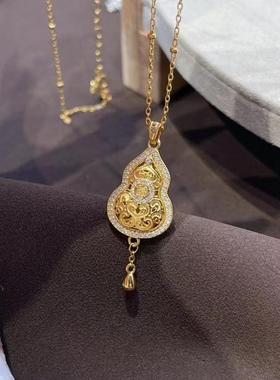 s925纯银镶钻葫芦铃铛项链