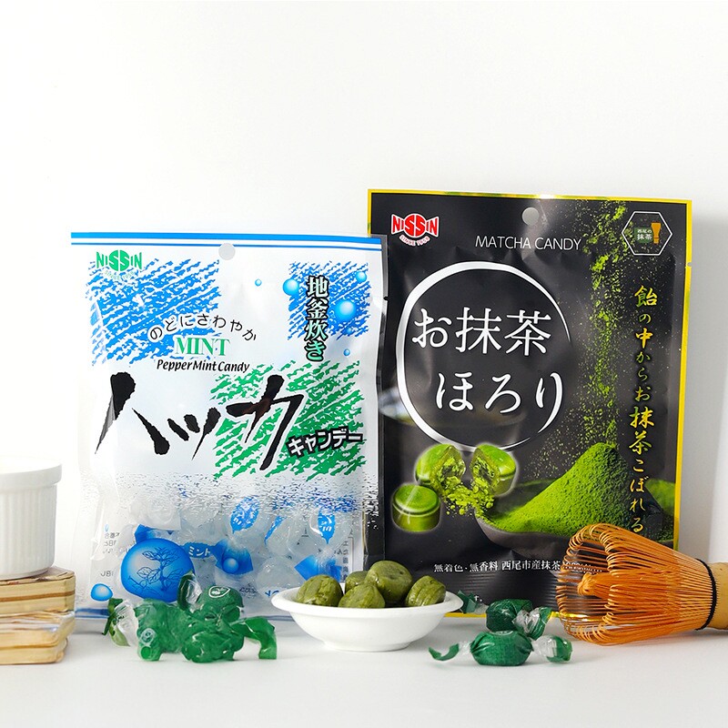 日本进口日进薄荷抹茶味夹心糖果婚庆喜糖硬糖办公室解馋休闲零食