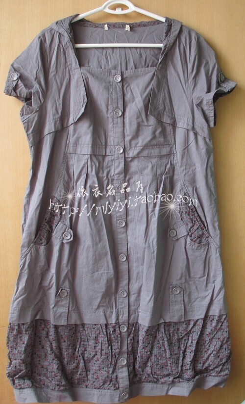 品牌女装折扣店夏装新品新款专柜正品修身带帽百搭棉布连衣裙剪标