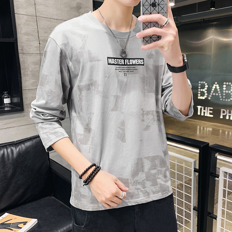 Fall 2009 New Fashion Autumn Blouse Men's Round Neck Bottom Shirt Korean Version Baitie Clothes