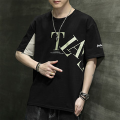 New irregular printing trend men's Cotton Short Sleeve T-Shirt