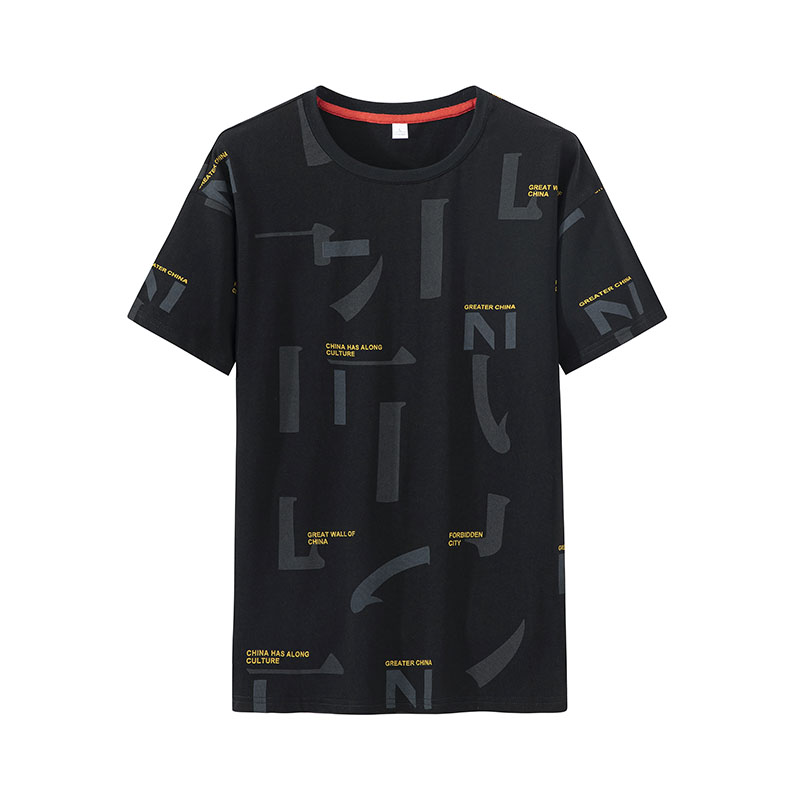 New irregular printing trend men's Cotton Short Sleeve T-Shirt
