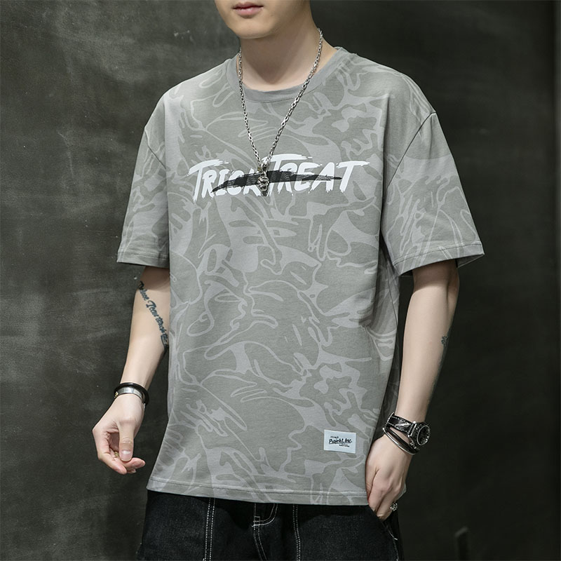 New irregular printing trend men's Cotton Short Sleeve T-Shirt