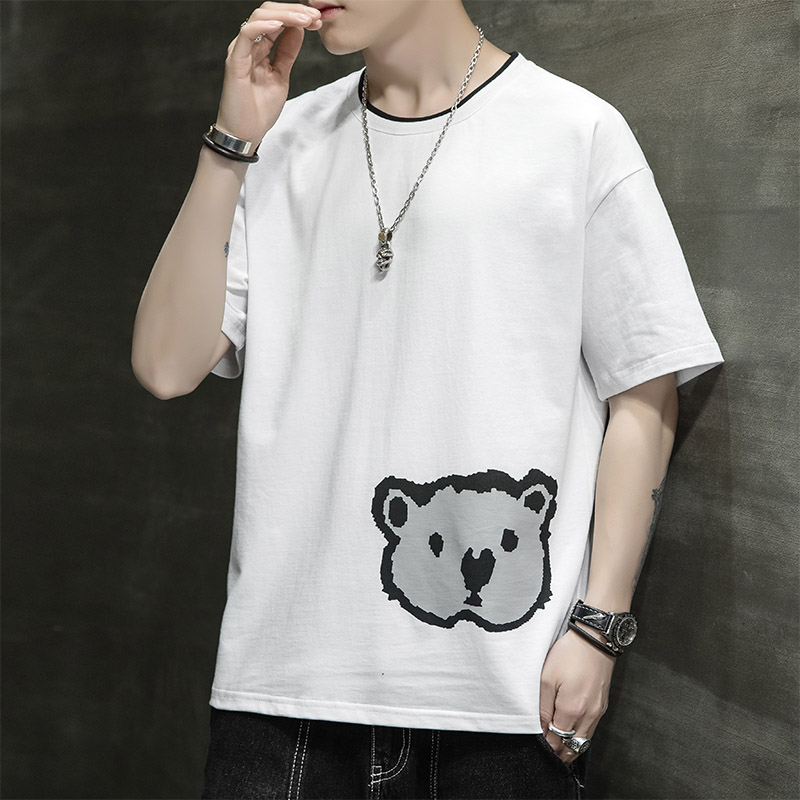 New irregular printing trend men's Cotton Short Sleeve T-Shirt