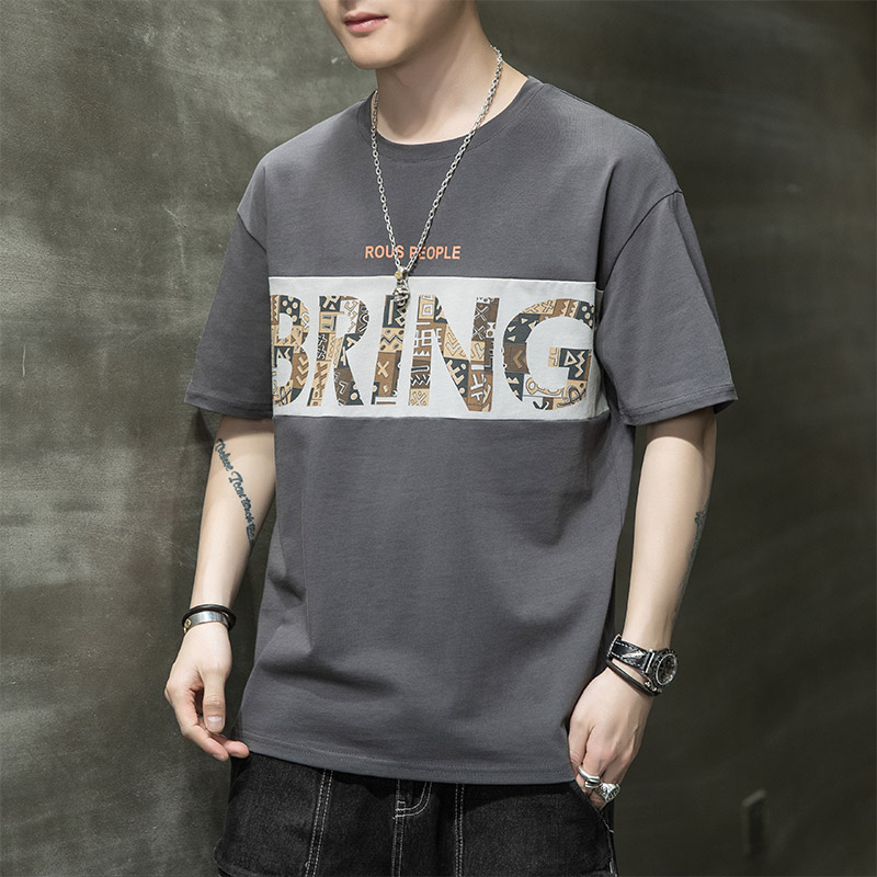 New irregular printing trend men's Cotton Short Sleeve T-Shirt