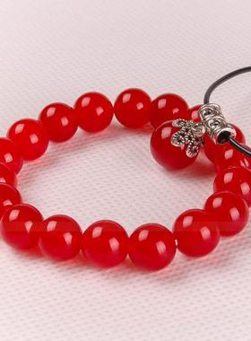 天然红玛瑙吊坠单圈手串买一送一