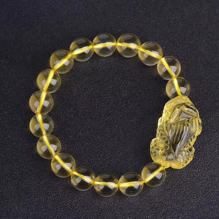 貔貅单圈手串天然黄水晶