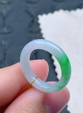 10-11号缅甸天然A货翡翠T524 内径16mm 阳绿戒指小细条阳绿指环