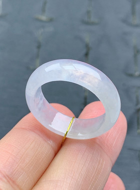 19号缅甸天然A货翡翠T718 内径19/6.3/6mm 白冰戒指
