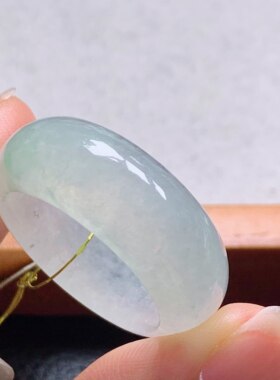23-24号缅甸天然A货翡翠 T1139 内径20.5mm 冰飘花轮胎戒指扳指