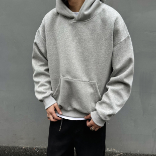 帽衫 秋冬420克挺阔cleanfit短款 bo情侣打底卫衣连帽男女 UNAPS