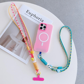 手机挂绳旅游挂脖斜挎调节防丢通用儿童公交卡套挂脖工牌结实牢固