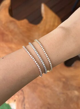 欧美风璀璨钻石手链闪耀水钻气质简约高级感百搭精致钻石手链首饰