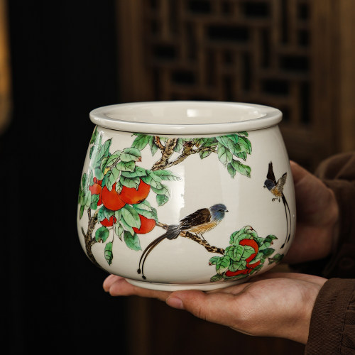 陶瓷茶台废水桶带过滤茶渣缸