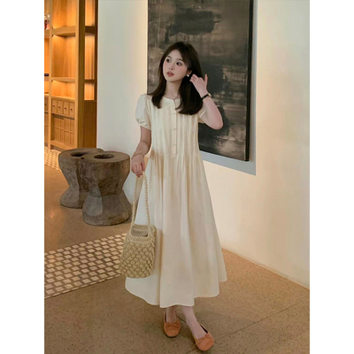 夏日清仓 富贵rich【心动周末】小个子设计感A字连衣裙女短袖