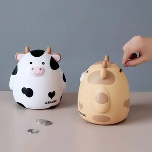 Bank Childrens Cute Piggy Resin Ornaments Calf Cow Cartoon