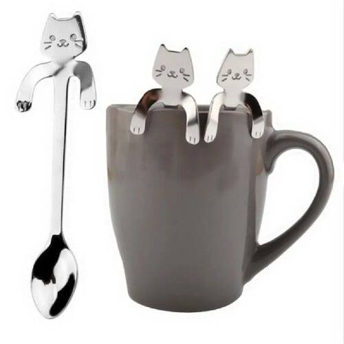 Cute Cat-Shaped Stainless Steel Spoons - Perfect for