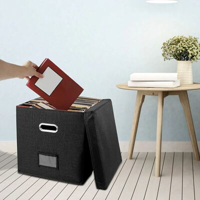 Foldable Vinyl Record Storage Bin Stackable Album Storage