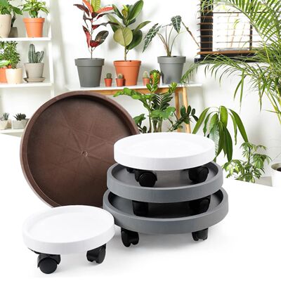Round Flower Pot Wheels Planter Tray Heavy Duty Flower Pot