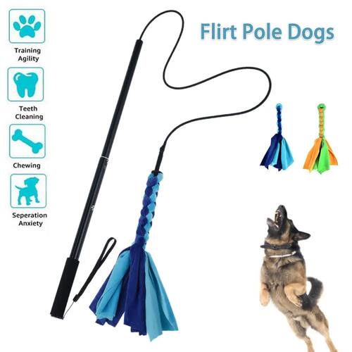 Dogs Flirt Lure Pole Stick Toys Pet Interactive Chasing