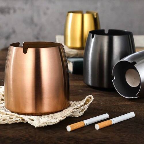 Stainless Steel Ashtray with Lid Rustproof Windproof