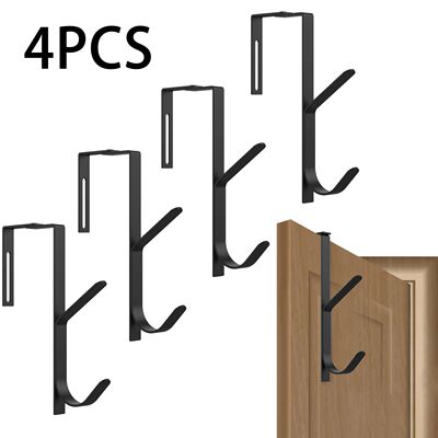 4Pcs Hooks Over The Door Hooks Adjustable Cubicle Bathroom