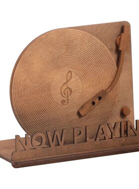 Now Playing Vinyl Record Stand Retro Holder for Wood Record