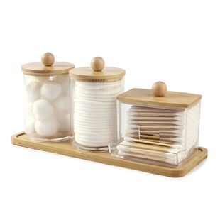 Holder Cotton Qtip and Storage Organizers Pack Bathroom