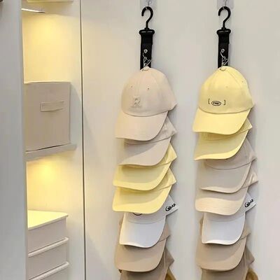 1PC Hat Rack with 8 Clips Can Hold 8 Baseball Caps Storage