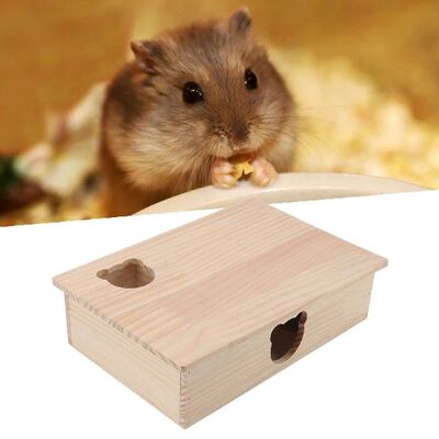 Hamster House  Log Movable Roof 6 Bedrooms Pet  House for