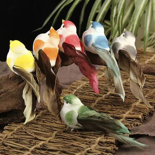 2026 12pcs/lot Simulation Bird Garden Ornament Crafts