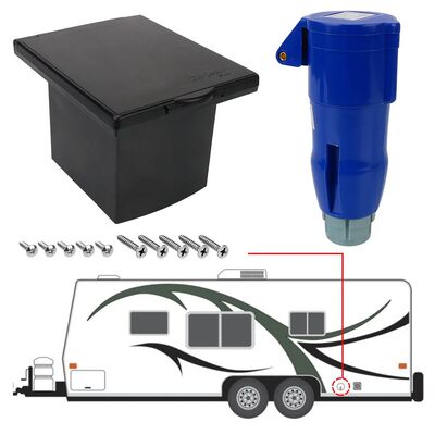 For RV Camper Marine Plug Socket With Cover 220V-240V 16A