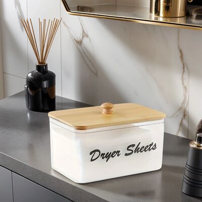 Clear Dryer Sheet Holder Container with Lid for Laundry