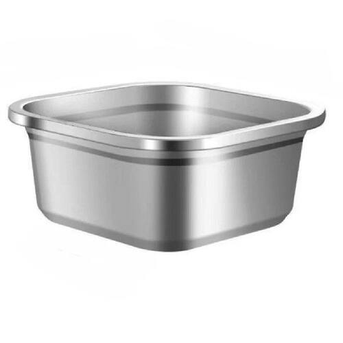 Silver Square Stainless Steel Bowl 20cm 22cm 24cm For Home