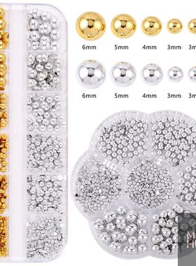 2025 HUA HUA 12Grids Mixed Semi-circular Pearl Gold And